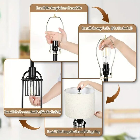 Set Of 2 29” 2-Light Table Lamps w/USB Slots - Picture 6 of 8